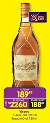 viceroy - 5-Year-Old Potstill Brandy/Oval 750ml