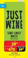 JUST WHITE SEMI-SWEET WHITE