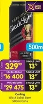 Carling - Black Label Beer 500ml Cans