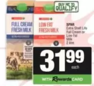 Spar - Full Cream or Low Fat Fresh Milk