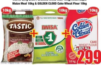 Tastic - Long Grain Parboiled White Rice, Super Maize Meal & Cake Wheat Flour
