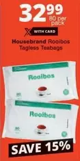 Rooibos Tagless Teabags