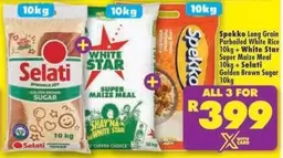 Selati - Long Grain Parboiled White Rice + Super Maize Meal + Golden Brown Sugar