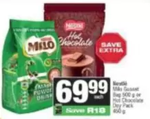 Nestlé - Milo Gussest Bag or Hot Chocolate