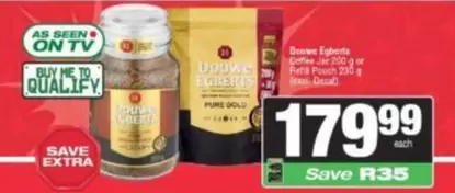 Douwe Egberts - Coffee Jar 200 g or Refill Pouch 220 g