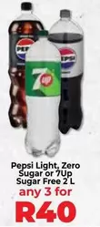 pepsi - Pepsi Light, Zero Sugar or 7Up Sugar Free