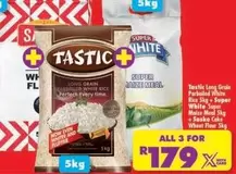 Tastic - Long Grain Parboiled White Rice, Super Maize Meal, Wheat Flour