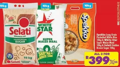 Selati - Long Grain Parboiled White Rice & Golden Brown Sugar & Super Maize Meal