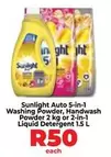 Sunlight - Auto 5-in-1 Washing Powder, Handwash Powder 2 kg or Liquid Detergent 1.5 L