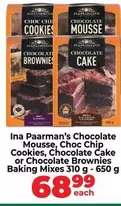 Chocolate Mousse, Choc Chip Cookies, Chocolate Cake or Chocolate Brownies Baking Mixes