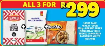 SASKO - Cake Wheat Flour + Super Maize Meal + Long Grain Parboiled White Rice