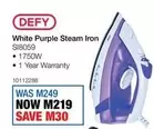 Defy - White Purple Steam Iron SI8059