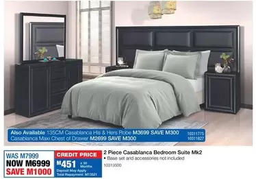 Total - 2 Piece Casablanca Bedroom Suite Mk2