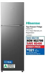 Hisense - Top-Freezer Fridge H225TTS