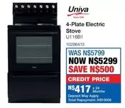 Univa - 4-Plate Electric Stove U116B1