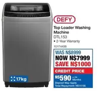 Defy - Top Loader Washing Machine DTL153