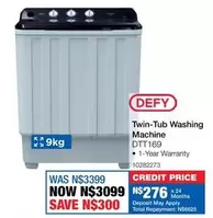 Defy - Twin-Tub Washing Machine DTT169