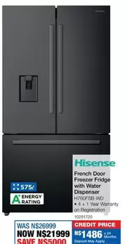 Hisense - French Door Freezer Fridge with Water Dispenser H760FSB-WD