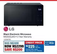 LG - Black Electronic Microwave MS3032JAS