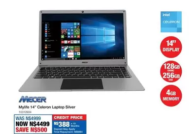 Mecer - Mylife 14" Celeron Laptop Silver