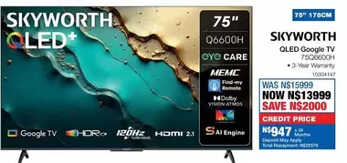 Skyworth - QLED Google TV 75Q6600H