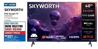 Skyworth - FHD Google TV 40E5400H