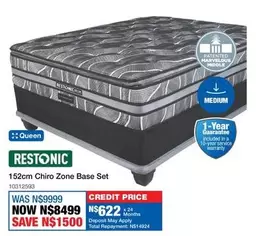 Restonic - 152cm Chiro Zone Base Set