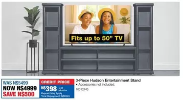 Total - 3-Piece Hudson Entertainment Stand