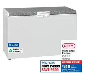 Defy - White Chest Freezer DMF454
