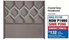 Total - Crystal Grey Headboard 10313587