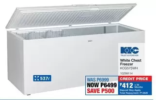 KIC - White Chest Freezer KCG575WH