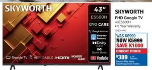 Skyworth - FHD Google TV 43E5500H