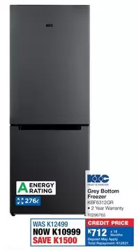 KIC - Grey Bottom Freezer KBF6312QR