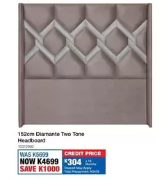 Total - 152cm Diamante Two Tone Headboard