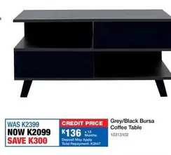Total - Grey/Black Burea Coffee Table 10313102