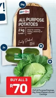 Pick n Pay - All Purpose Potatoes, Green Peppers, Cabbage