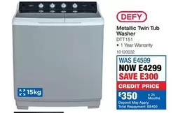 Defy - Metallic Twin Tub Washer DTT151
