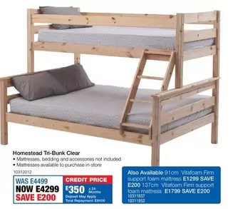Clear - Homestead Tri-Bunk