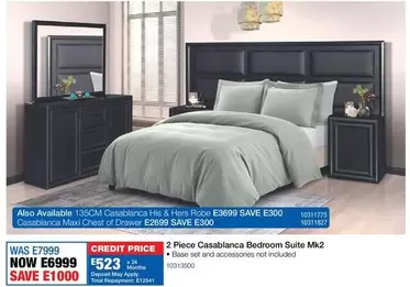 Total - 2 Piece Casablanca Bedroom Suite Mk2
