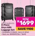 3-Piece Onyx ABS Luggage Set
