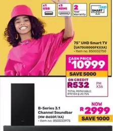 Samsung - 75" UHD Smart TV (UA75U8000FKXXA)
