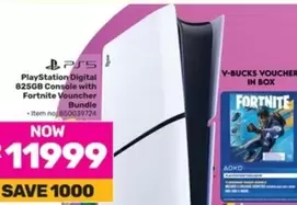 PlayStation Digital 825GB Console with Fortnite Voucher Bundle