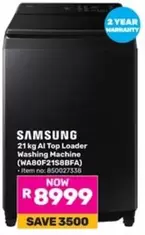 Samsung - 21 kg AI Top Loader Washing Machine (WA80F21S8BFA)