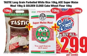 Tastic - Long Grain Parboiled White Rice, Super Maize Meal, Cake Wheat Flour