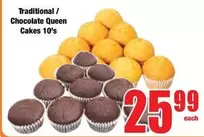 Traditional / Chocolate Queen Cakes 10's