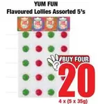 Flavoured Lollies Assorted 5's