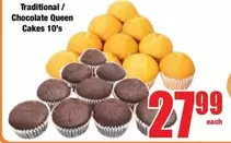 Traditional / Chocolate Queen Cakes 10's