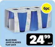 BLUE RING JUICE GLASSES