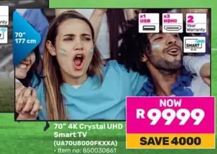 70" 4K Crystal UHD Smart TV (UA70U8000FKXXA)