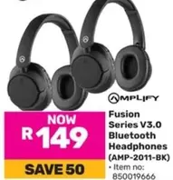 Fusion - Series V3.0 Bluetooth Headphones (AMP-2011-BK)
